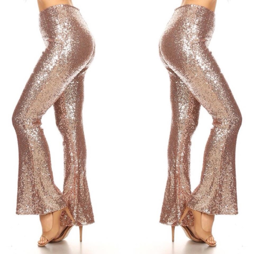 Gold Sequin Flares